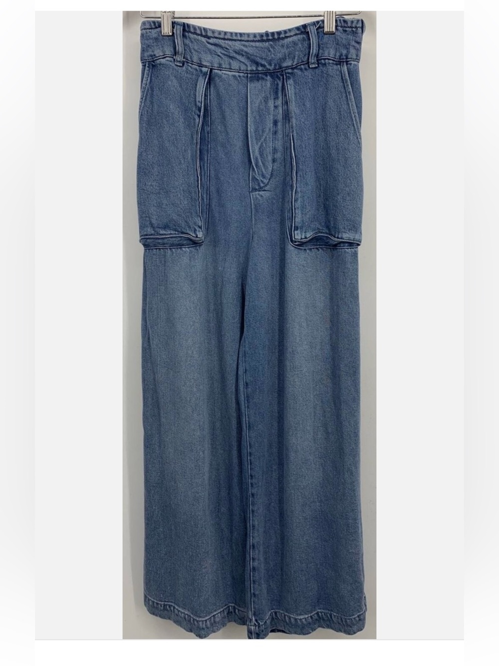 Young Fabulous & Broke Womens Paperbag Medium Wash Wide Leg Jeans Size Large